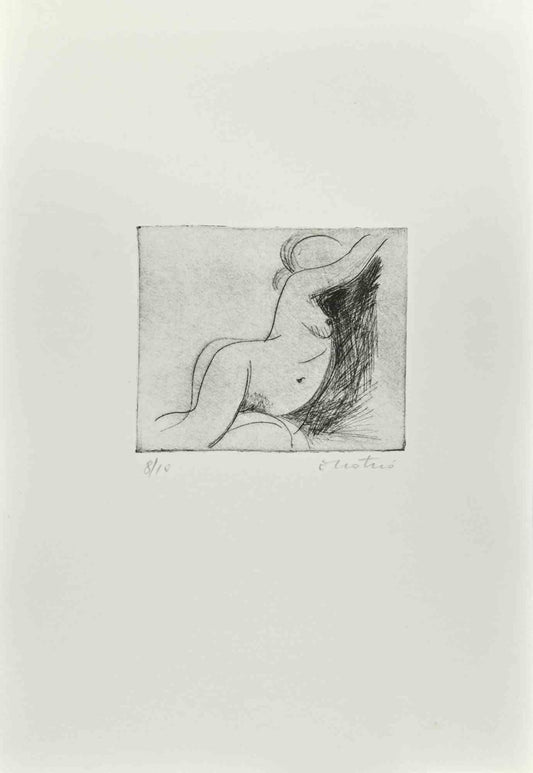 Enotrio Pugliese, Nude, Etching, 1963