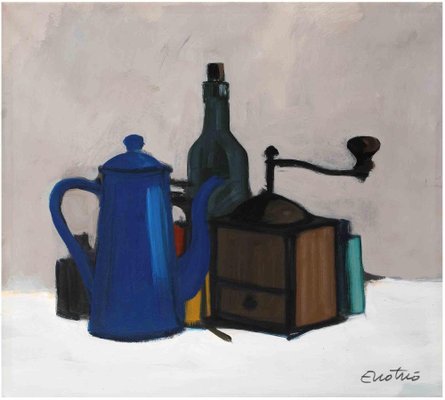 Enotrio Pugliese, Still Life with Grinder, Tempera, Mid-20th Century-ZCI-1422439