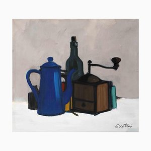 Enotrio Pugliese, Still Life with Grinder, Tempera, Mid-20th Century-ZCI-1422439