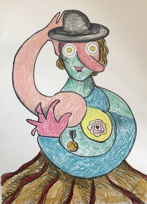 Enrico Baj, La Femme Au Chapeau, 1971, Lithograph-KHH-1218410