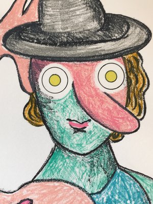 Enrico Baj, La Femme Au Chapeau, 1971, Lithograph-KHH-1218410