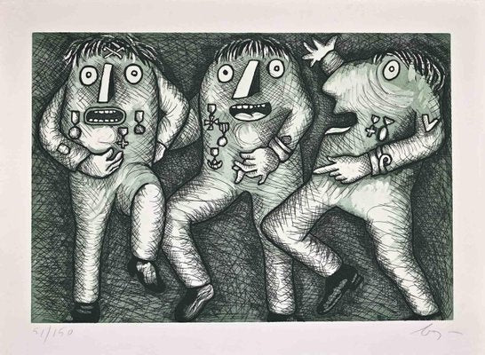 Enrico Baj, The Generals, Etching, 1970s-ZCI-2025224