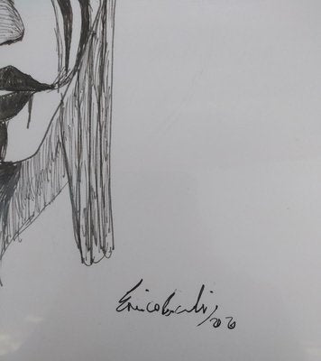 Enrico Josef Cucchi, Mask of Horror, Original China Ink Drawing, 2020-ZCI-1384960