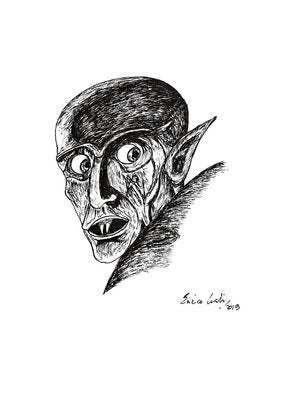 Enrico Josef Cucchi, Nosferatu The Vampire, Original China Ink Drawing, 2019-ZCI-1384973