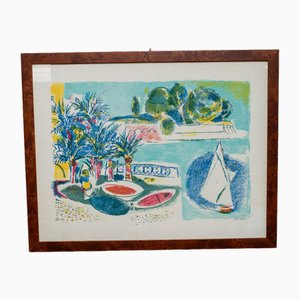 Enrico Paolucci, Beach Motif, 20th Century, Vintage Lithograph-HVJ-2026494