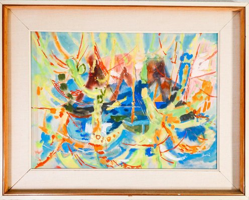 Enrico Paulucci, Abstract Composition, 1960s, Tempera on Paper, Framed-OJE-1773821