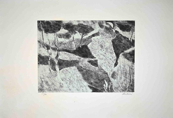 Enrico Paulucci, Landscape, Etching, Mid-20th Century-ZCI-1770075