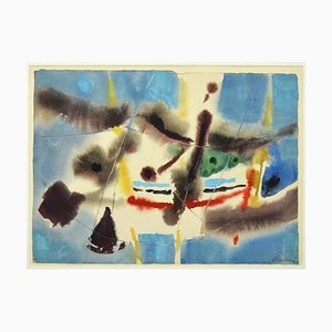 Enrico Paulucci, Marine Landscape, Mixed Media Drawing, 1960s-ZCI-1781572