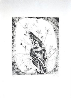 Enrico Rumo - Flowers - Original Etching on Paper - 1970s-ZCI-839440