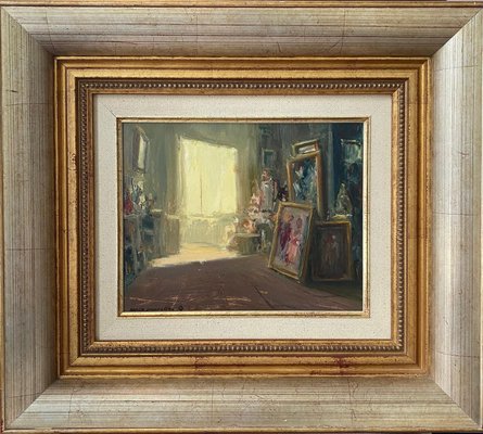 Enrique Gomez Sacanelles, Artist's Study, 1980s, Oil on Canvas-CJU-2021176