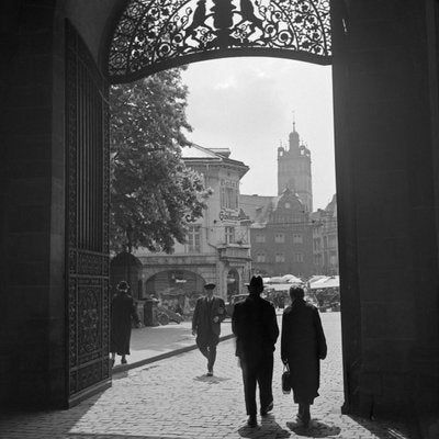 Entrance Gate Darmstadt Castle Street Life, Germany, 1938, Printed 2021-DYV-997880