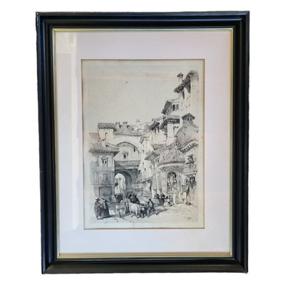 Entrance to the Alhambra, Granada, 1800s, Paper, Framed-TCS-1397167