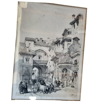 Entrance to the Alhambra, Granada, 1800s, Paper, Framed-TCS-1397167