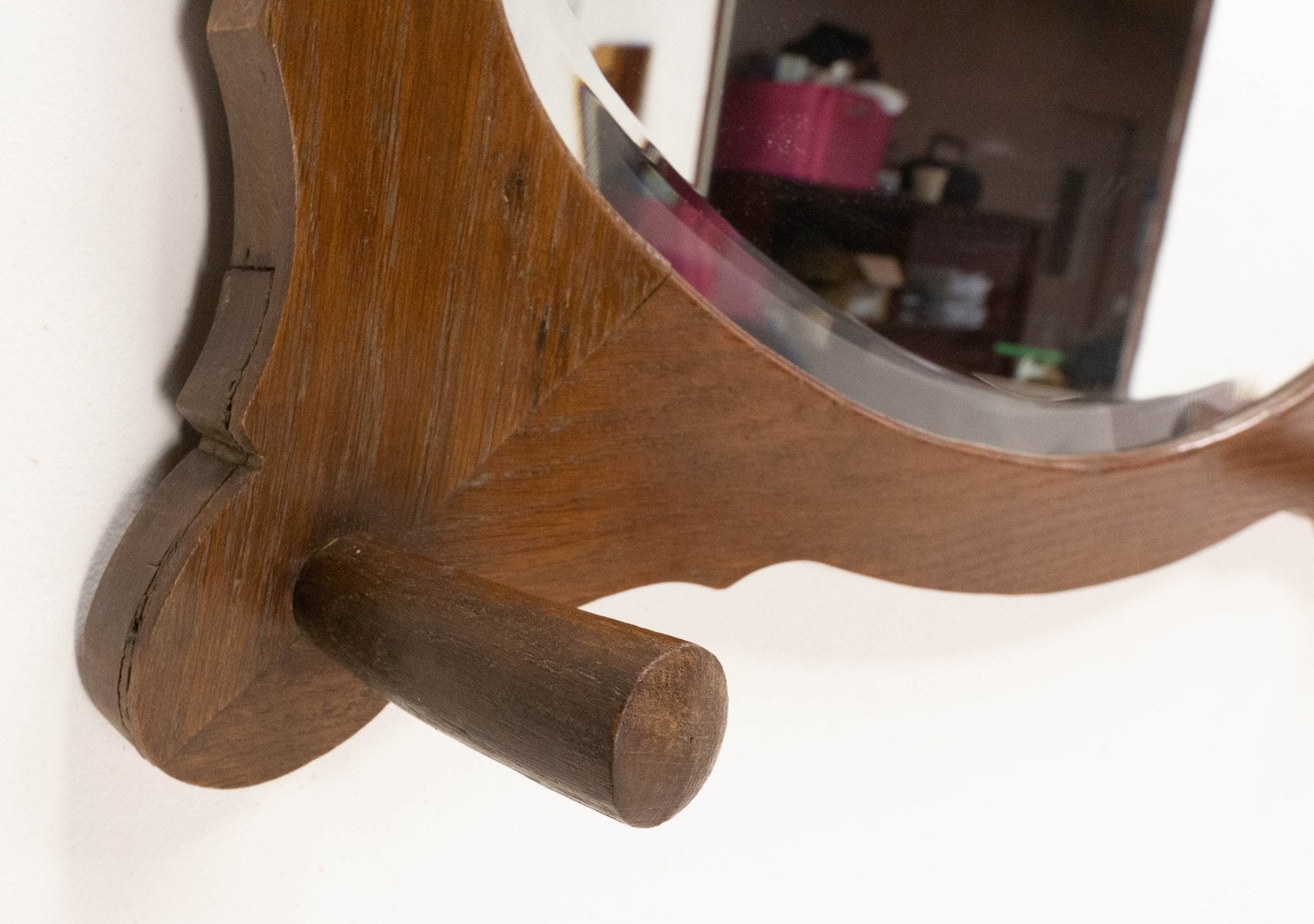 Entry Coat Rack with Oval Beveled Mirror, France, Early 20th Century