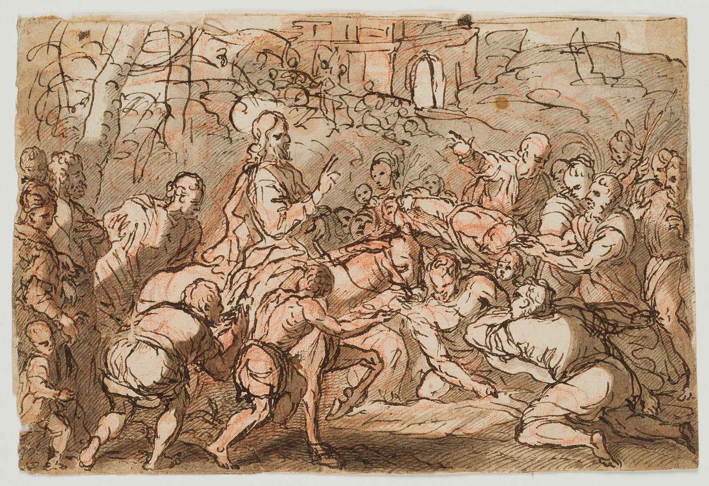 Entry of Christ Into Jerusalem, 18th-Century, Ink