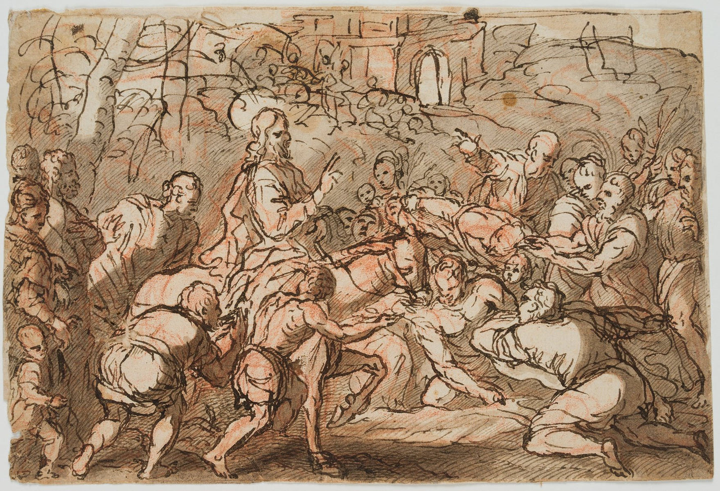 Entry of Christ Into Jerusalem, 18th-Century, Ink