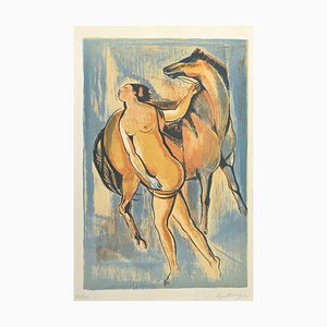 Enzo Assenza, Woman with Horse, Lithograph, 1970s-ZCI-2025240