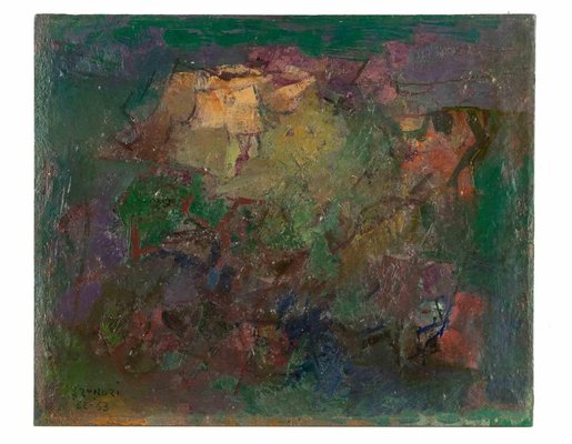 Enzo Brunori, Abstract Landscape, Oil Painting, 1960s-ZCI-1378421