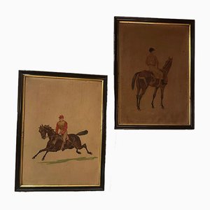 Equestrian Scenes, Engravings, 1890s, Set of 2-BFK-1798817