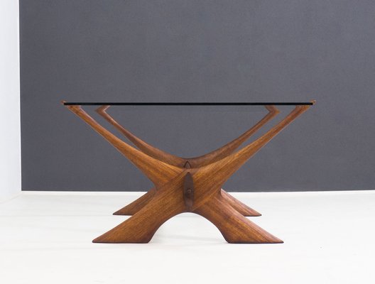 Erebro Glass Condror Walnut & Glass Coffee Table by Fredrik Schriever-Abeln-YS-1758744