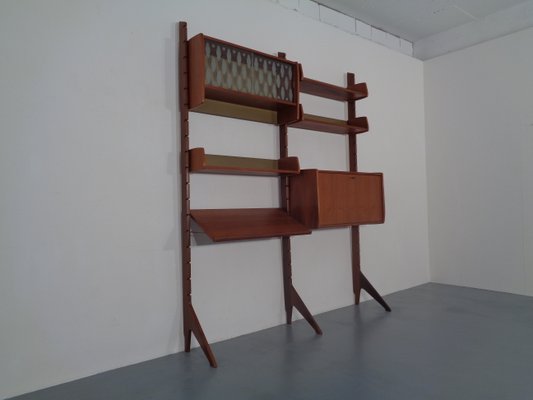 Ergo Teak Wall Shelving Unit by John Texmon Einar Blindheim for Blindheim, Norway, 1950s, Set of 9-RDW-702737