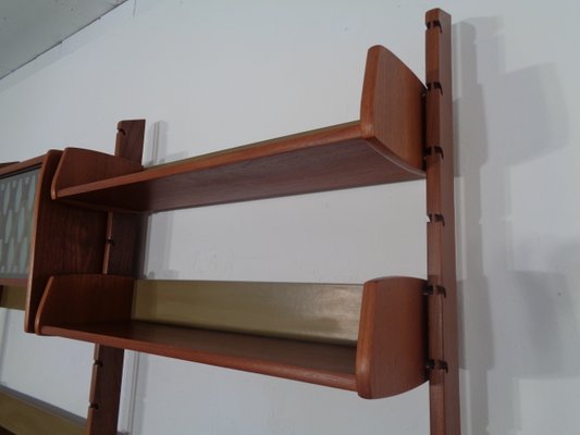 Ergo Teak Wall Shelving Unit by John Texmon Einar Blindheim for Blindheim, Norway, 1950s, Set of 9-RDW-702737