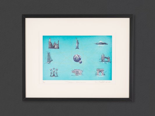 Erhard Schiel, Telekom - Here We Are, Color Etching Paper, Framed-GPP-1126459