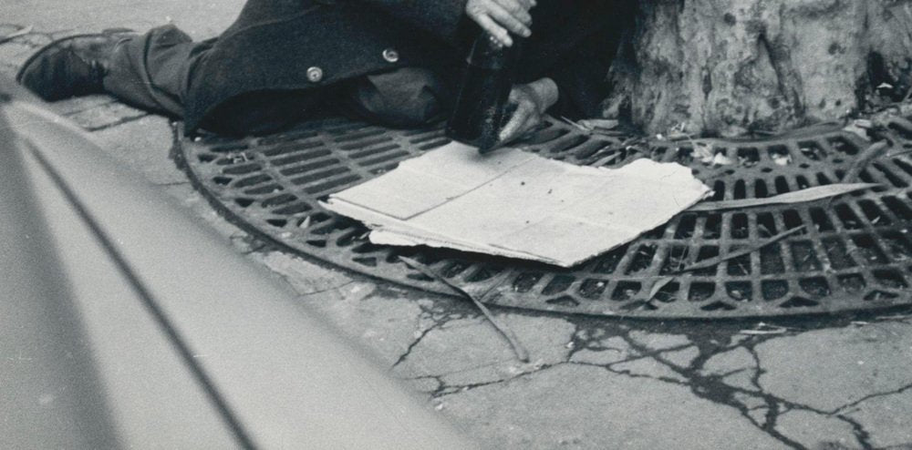 Erich Andres, Homeless People Lying on the Streets, Paris, France, 1950s, Black & White Photograph