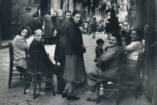 Erich Andres, Naples: People Sitting on the Streets, Italy, 1950s, Black & White Photograph