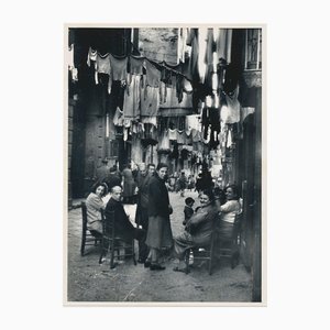 Erich Andres, Naples: People Sitting on the Streets, Italy, 1950s, Black & White Photograph-DYV-1181418