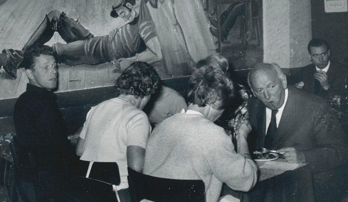 Erich Andres, People Dining at Latin Quarter, Paris, France, 1950s, Black & White Photograph-DYV-1181414