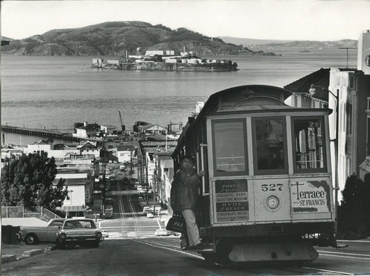 Erich Andres, San Francisco, Hyde Street, View of Alcatraz, USA, 1960s, Silver Gelatin Print