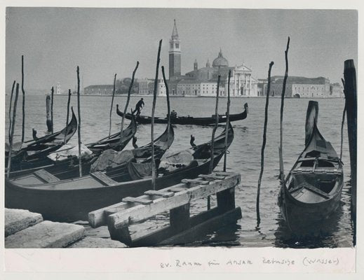 Erich Andres, Venice, Gondola on Water, 1955, Silver Gelatine Print-DYV-1168488