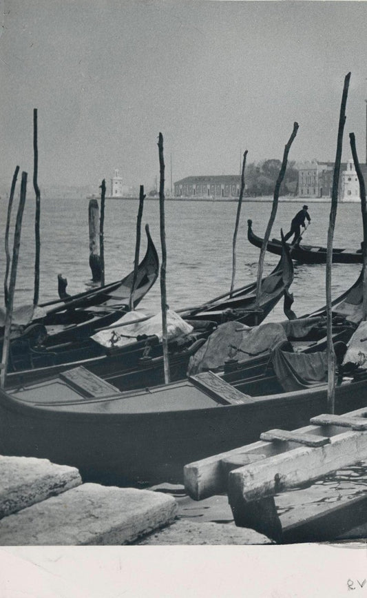 Erich Andres, Venice, Gondola on Water, 1955, Silver Gelatine Print