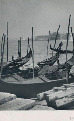 Erich Andres, Venice, Gondola on Water, 1955, Silver Gelatine Print-DYV-1168488