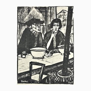 Erich Heckel, in the Muschelstube, 1916, Lithograph-QFT-2016482