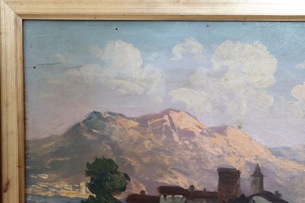 Ermanno Clara, Mountain Landscape, 1930s, Oil on Board, Framed-DCO-1347847