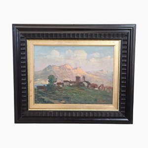 Ermanno Clara, Mountain Landscape, 1930s, Oil on Board, Framed-DCO-1347847