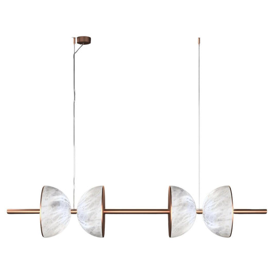 Ermes Copper And Alabaster Pendant Light by Alabastro Italiano