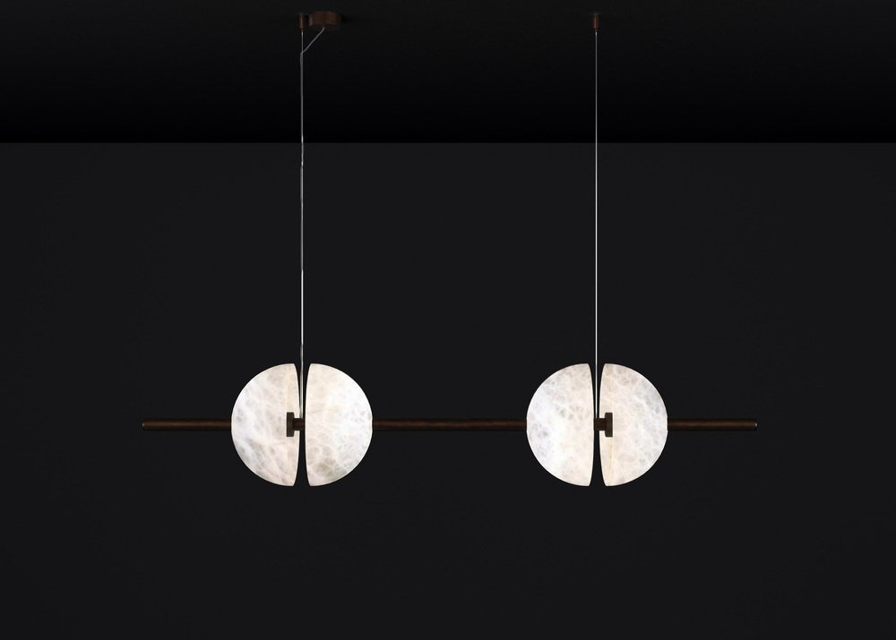 Ermes Ruggine Of Florence And Alabaster Pendant Light 1 by Alabastro Italiano