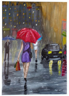 Ernest Carneado Ferreri, Día De Lluvia, 2000s, Acrylic Painting-NKY-1397064