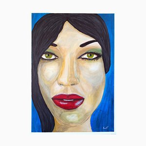 Ernest Carneado Ferreri, Mujer Con Pelo Negro, 2000s, Acrylic Painting-NKY-1397041