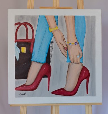 Ernest Carneado Ferreri, Zapatos Y Bolso, 2000s, Acrylic Painting-NKY-1397057