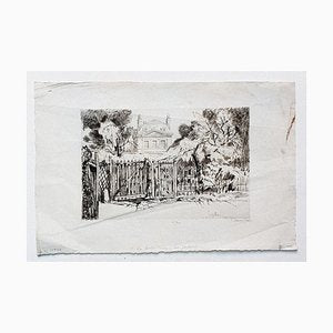 Ernest Herchez, Mansion, Etching on Paper, 20th Century-ZCI-2029214