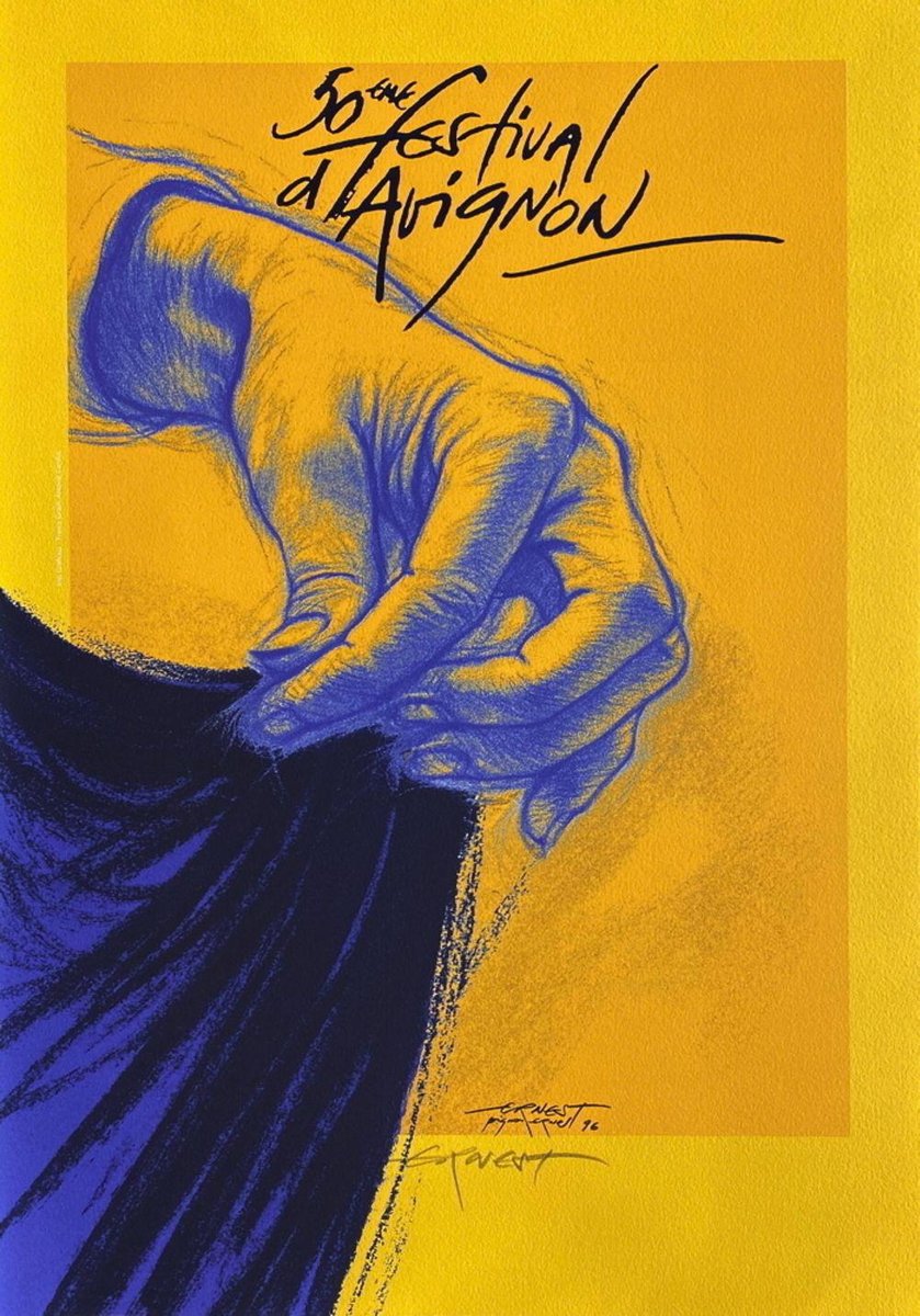 Ernest Pignon-Ernest, Festival D'avignon, 1996, Screen Print on BFK Rives Paper