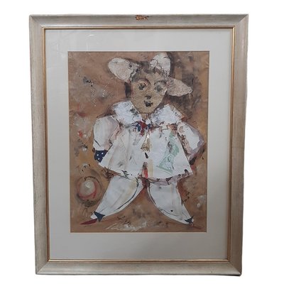 Ernesto Salvadó, Arlequin, Mixed Technique on Paper, Framed-TCS-1094496