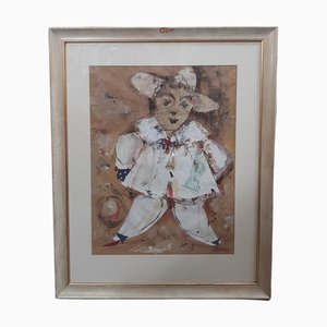 Ernesto Salvadó, Arlequin, Mixed Technique on Paper, Framed-TCS-1094496