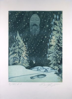 Ernst Fuchs, The Lost Trace, 1972, Etching-TPH-1697982