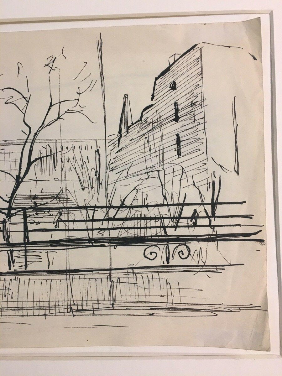 Ernst Krantz, City Sketch I, 1947, India Ink