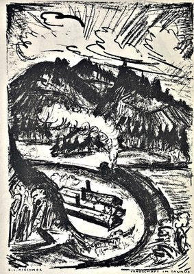 Ernst Ludwig Kirchner, Taunus Railway Curve, 1916, Lithograph-QFT-2016485